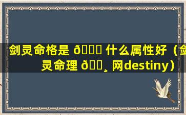 剑灵命格是 🐒 什么属性好（剑灵命理 🕸 网destiny）
